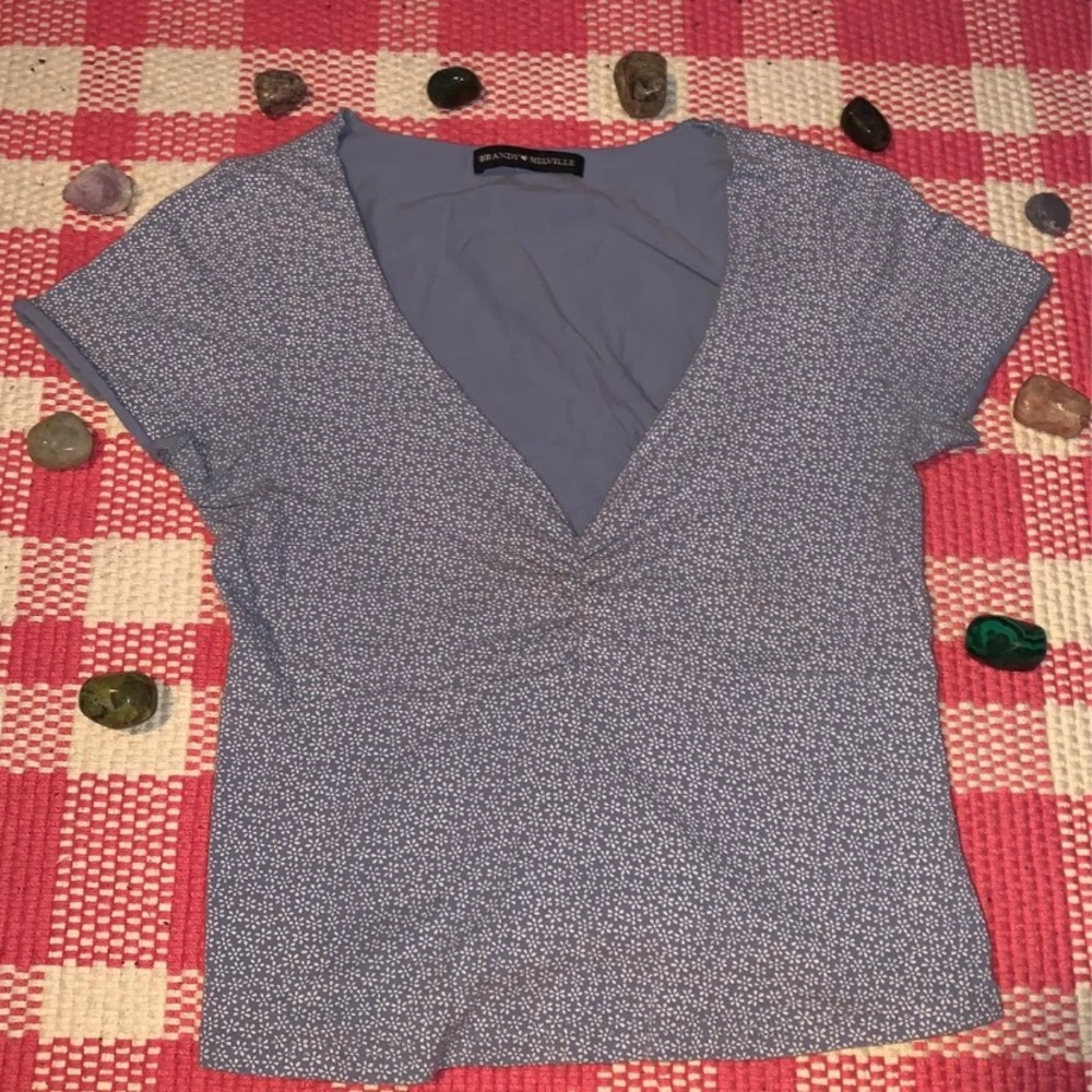 Brandy Melville blue floral top